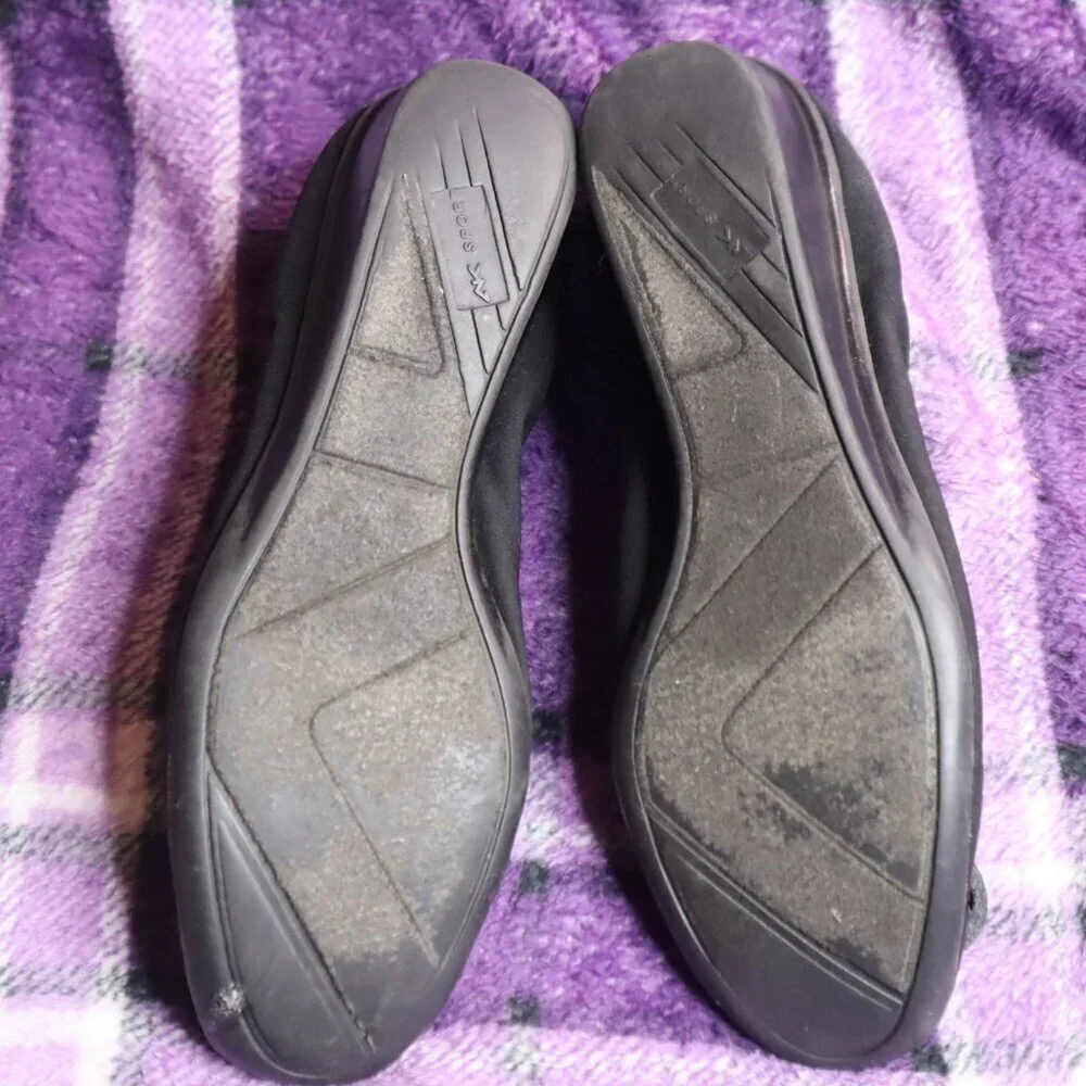 ROSE LOW WEDGES 7.5 Anne Klein Sport Office Work Black Dressy Party Bridesmaid